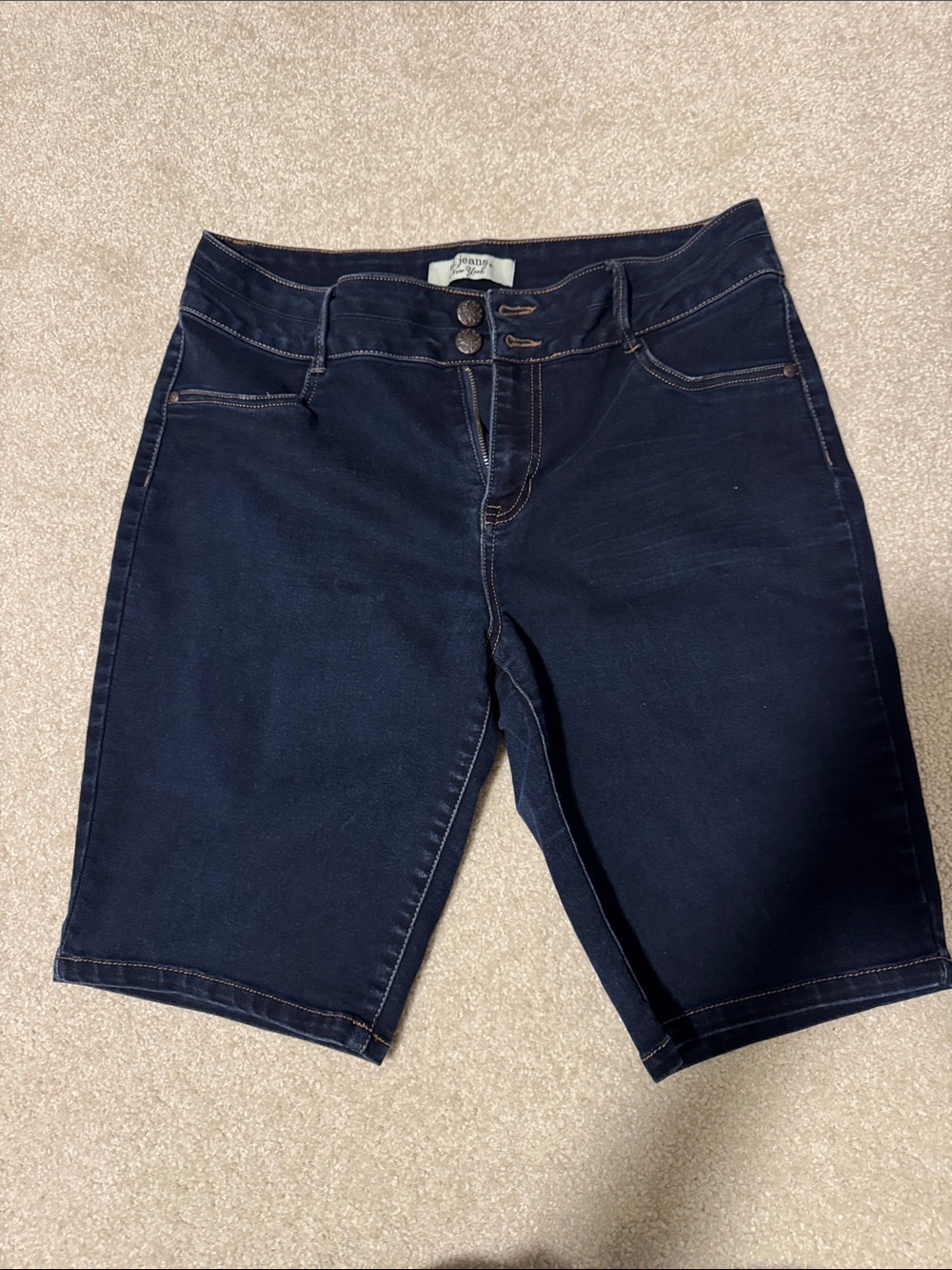 D. Jeans Dark Blue Denim Bermuda Shorts